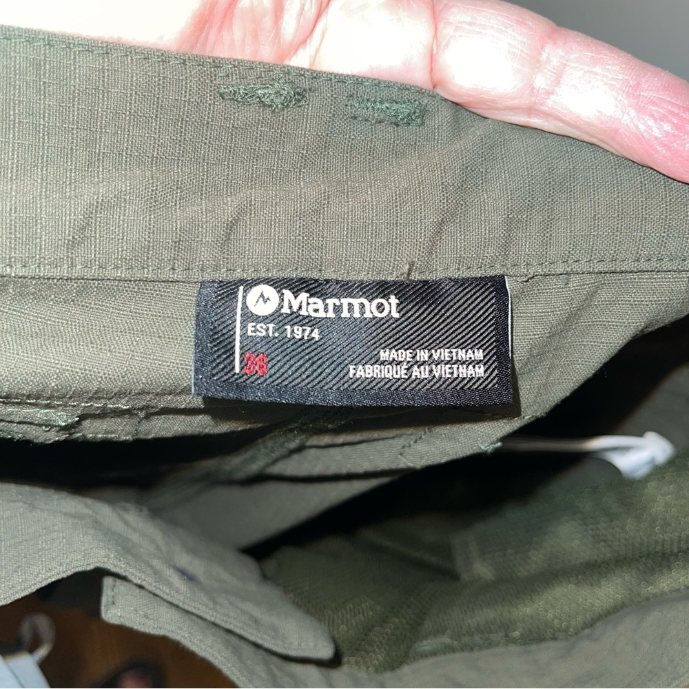 Marmot Rip Stop Men's Green Cargo Pants Size 
36 - Picture 2 of 8